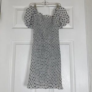 Love tree black & white polka dot mini dress, size S